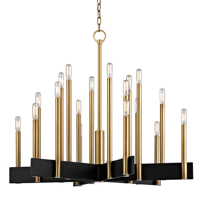 Hudson Valley 8834-AGB 18 Light Chandelier, Aged Brass