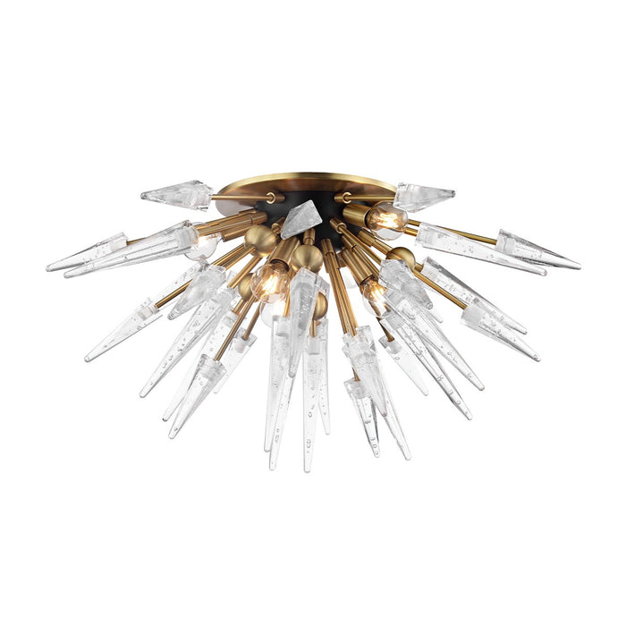 Hudson Valley 9028-AGB Six Light Semi Flush Mount, Aged Brass