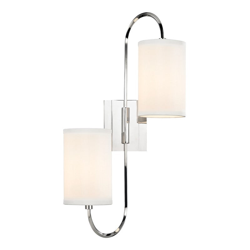 Hudson Valley 9100-PN Two Light Wall Sconce, Polished Nickel