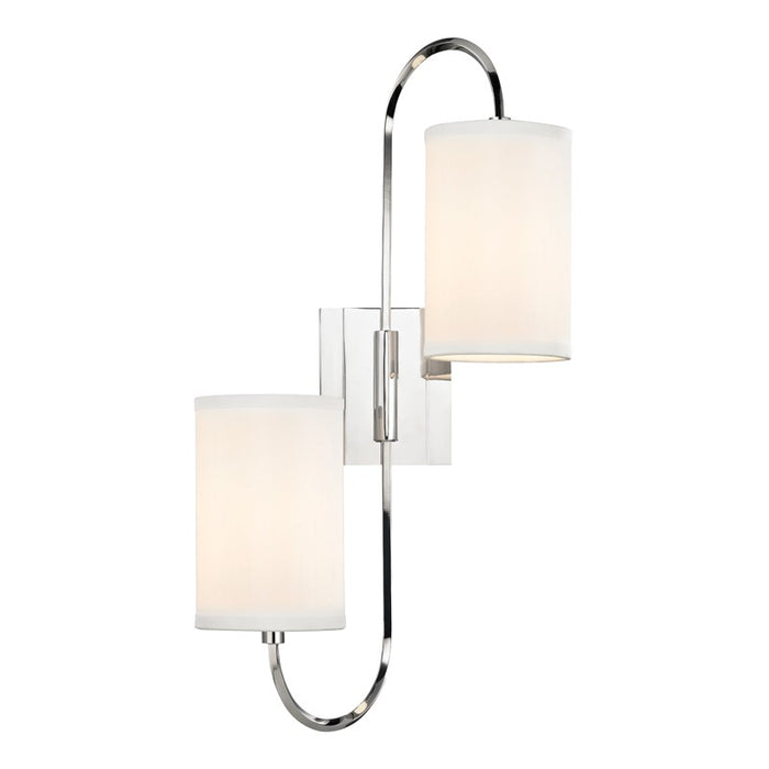 Hudson Valley 9100-PN Two Light Wall Sconce, Polished Nickel