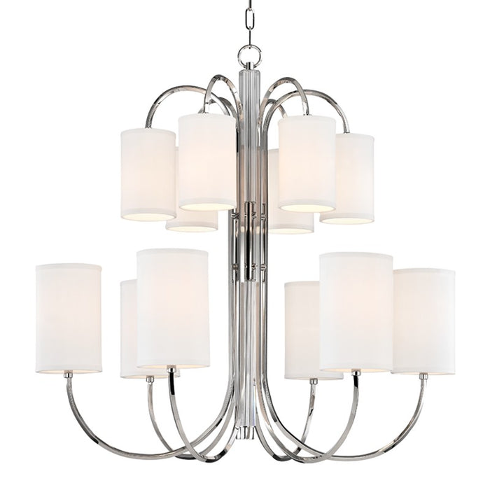 Hudson Valley 9112-PN 12 Light Chandelier, Polished Nickel