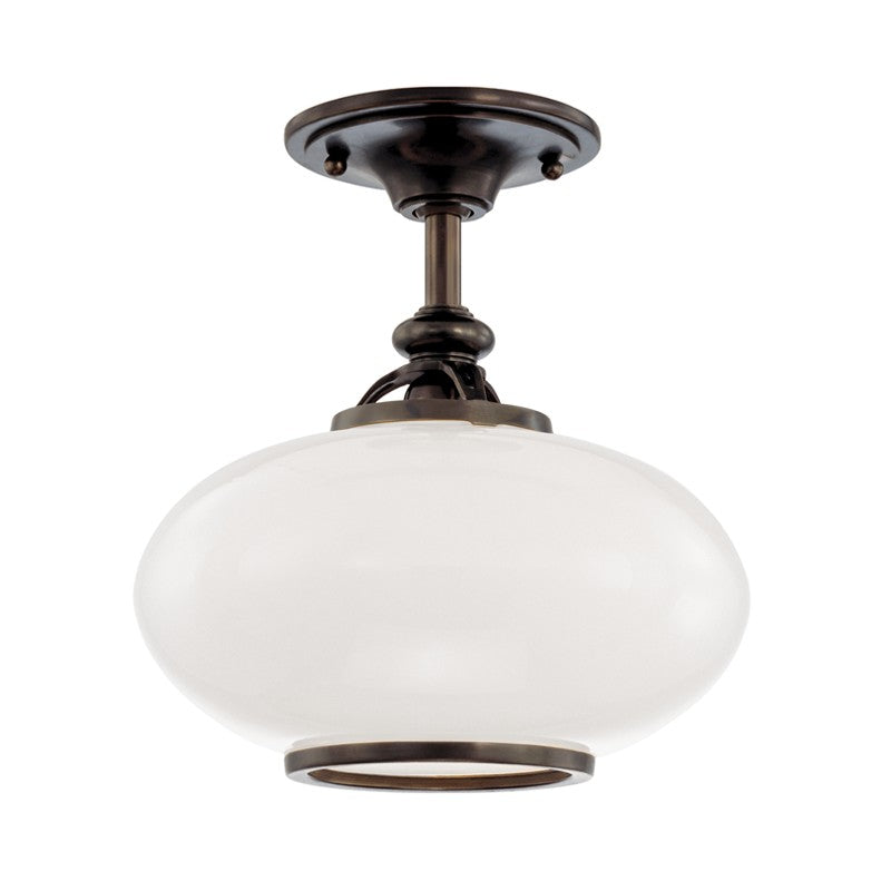 Hudson Valley 9812F-OB One Light Semi Flush Mount, Old Bronze
