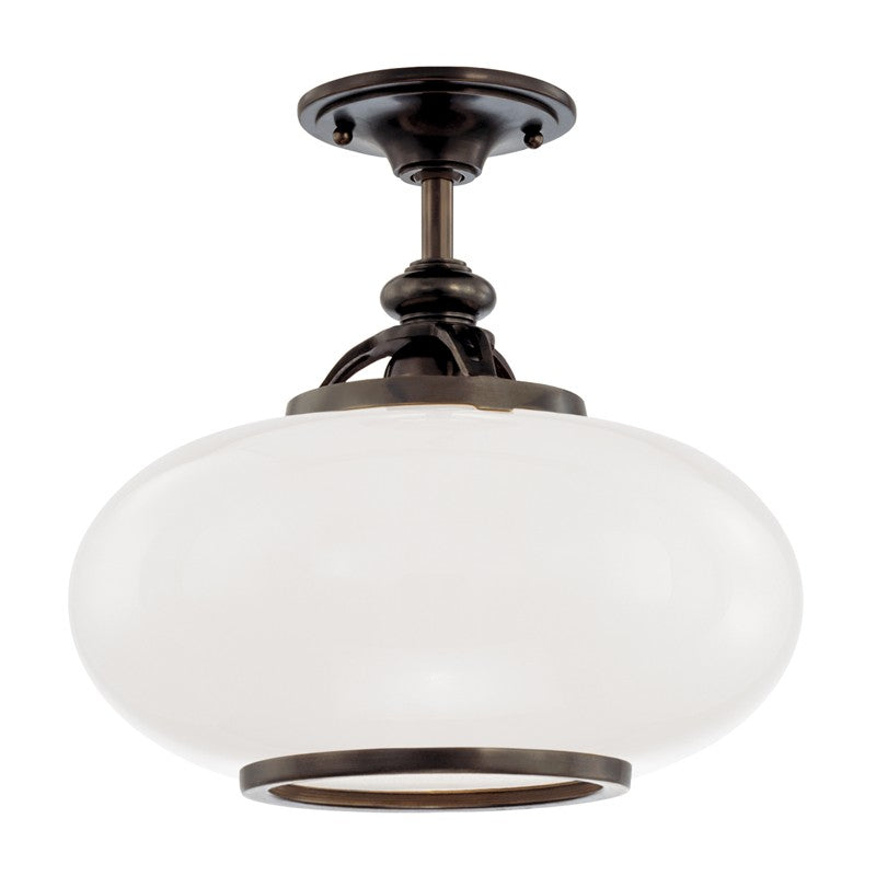 Hudson Valley 9815F-OB One Light Semi Flush Mount, Old Bronze