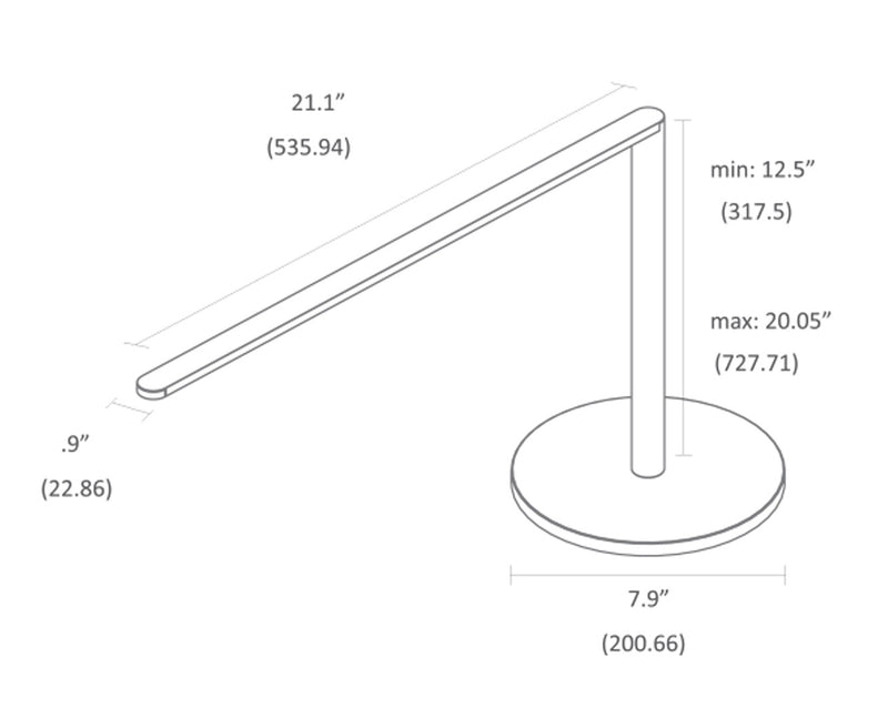 Koncept L7-MBK-DSK LED Desk Lamp, Metallic Black