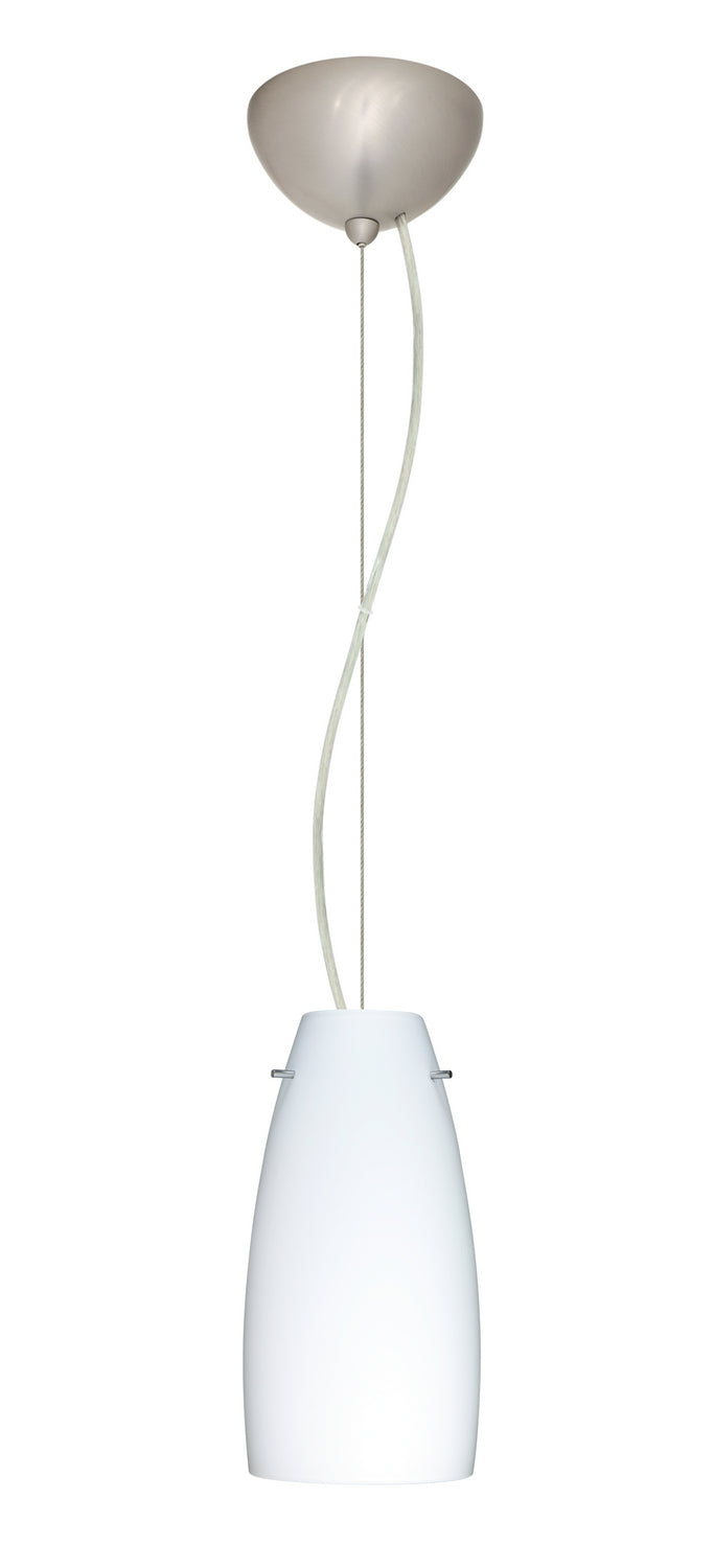Besa 1KX-151207-LED-SN One Light Pendant, Satin Nickel