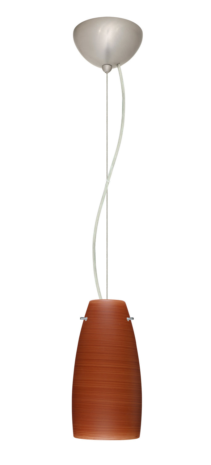 Besa 1KX-1512CH-LED-SN One Light Pendant, Satin Nickel