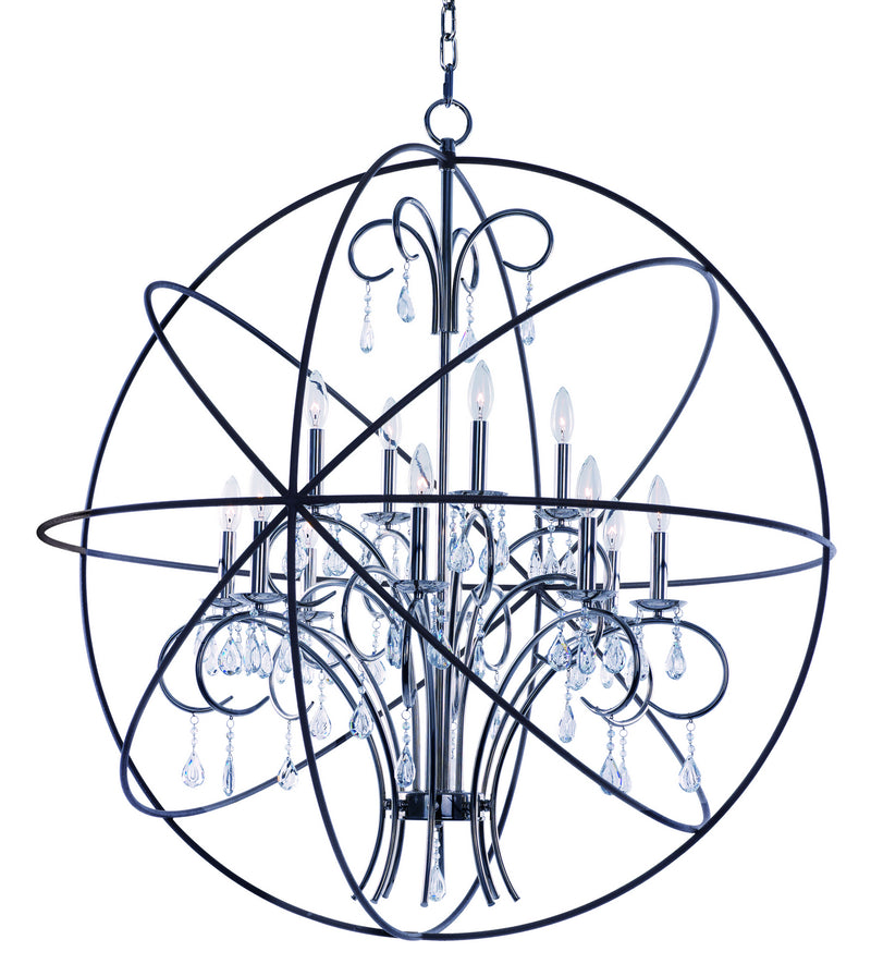 Maxim 25147ARPN 12 Light Pendant, Anthracite / Polished Nickel