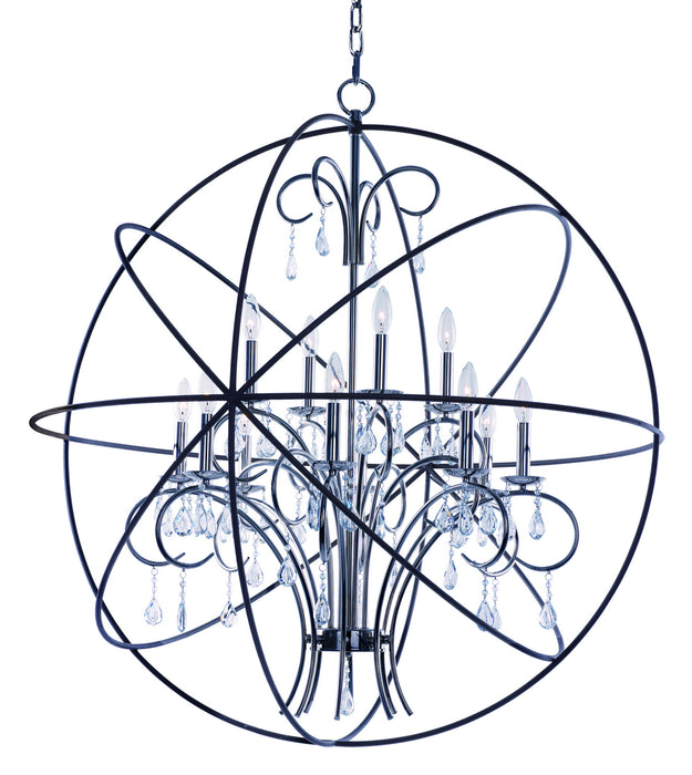 Maxim 25147ARPN 12 Light Pendant, Anthracite / Polished Nickel