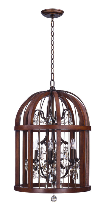 Maxim 32514APBY Six Light Pendant, Antique Pecan / Bay