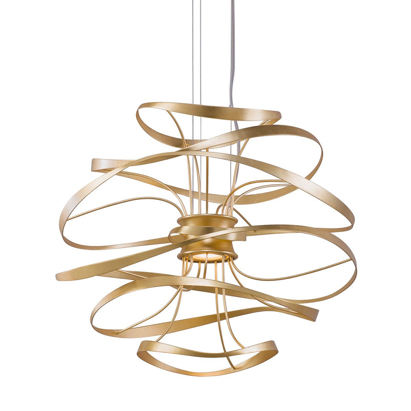 Corbett Lighting 216-41-GL/SS LED Chandelier, Gold Leaf W Polished Stainless
