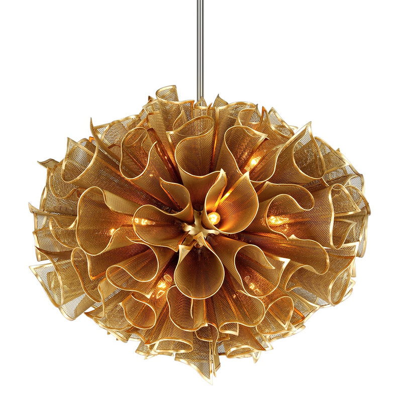 Corbett Lighting 218-416-GL 16 Light Chandelier, Gold Leaf