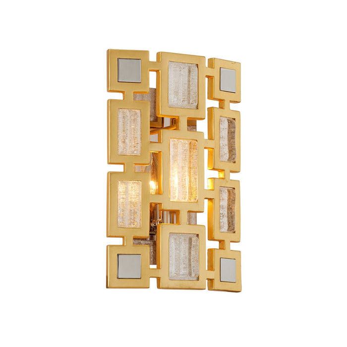 Corbett Lighting 223-11 One Light Wall Sconce, Gold Leaf W Polished Stainless