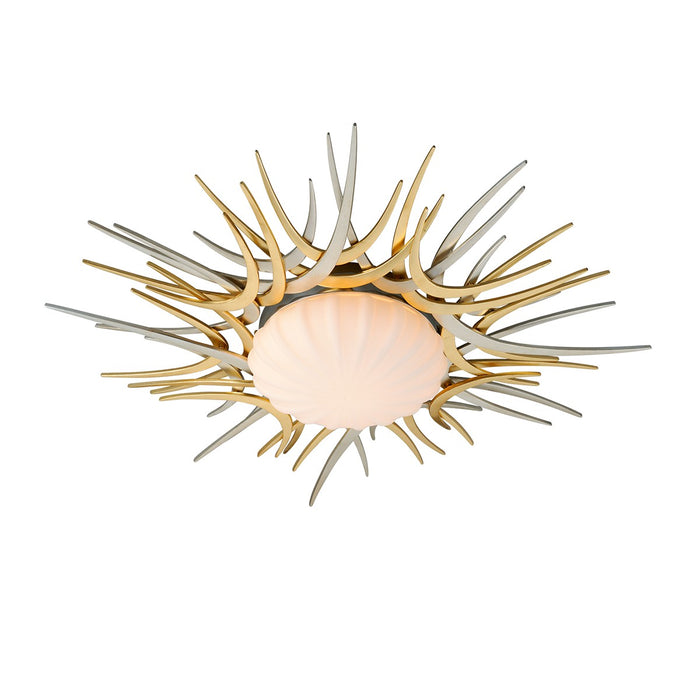 Corbett Lighting 224-31 LED Flush Mount, Gold And Silver Leaf
