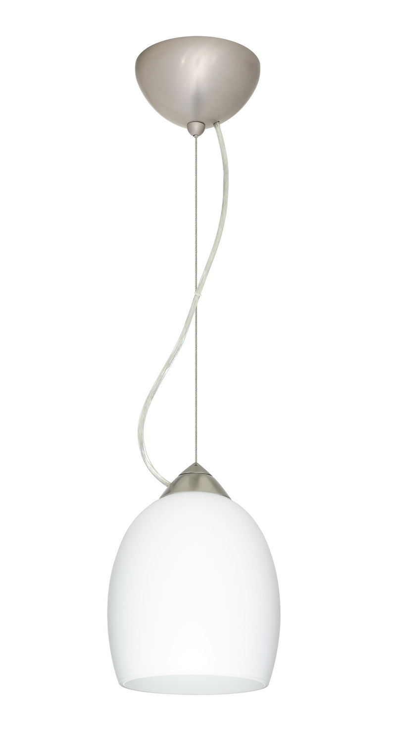 Besa 1KX-169707-LED-SN One Light Pendant, Satin Nickel