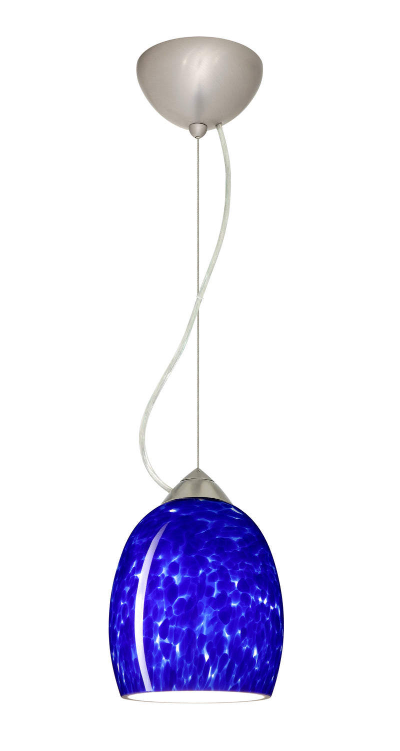 Besa 1KX-169786-LED-SN One Light Pendant, Satin Nickel