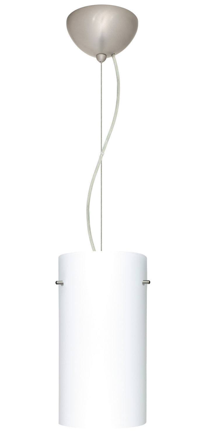 Besa 1KX-412007-LED-SN One Light Pendant, Satin Nickel