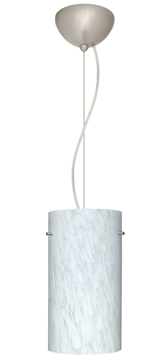 Besa 1KX-412019-LED-SN One Light Pendant, Satin Nickel