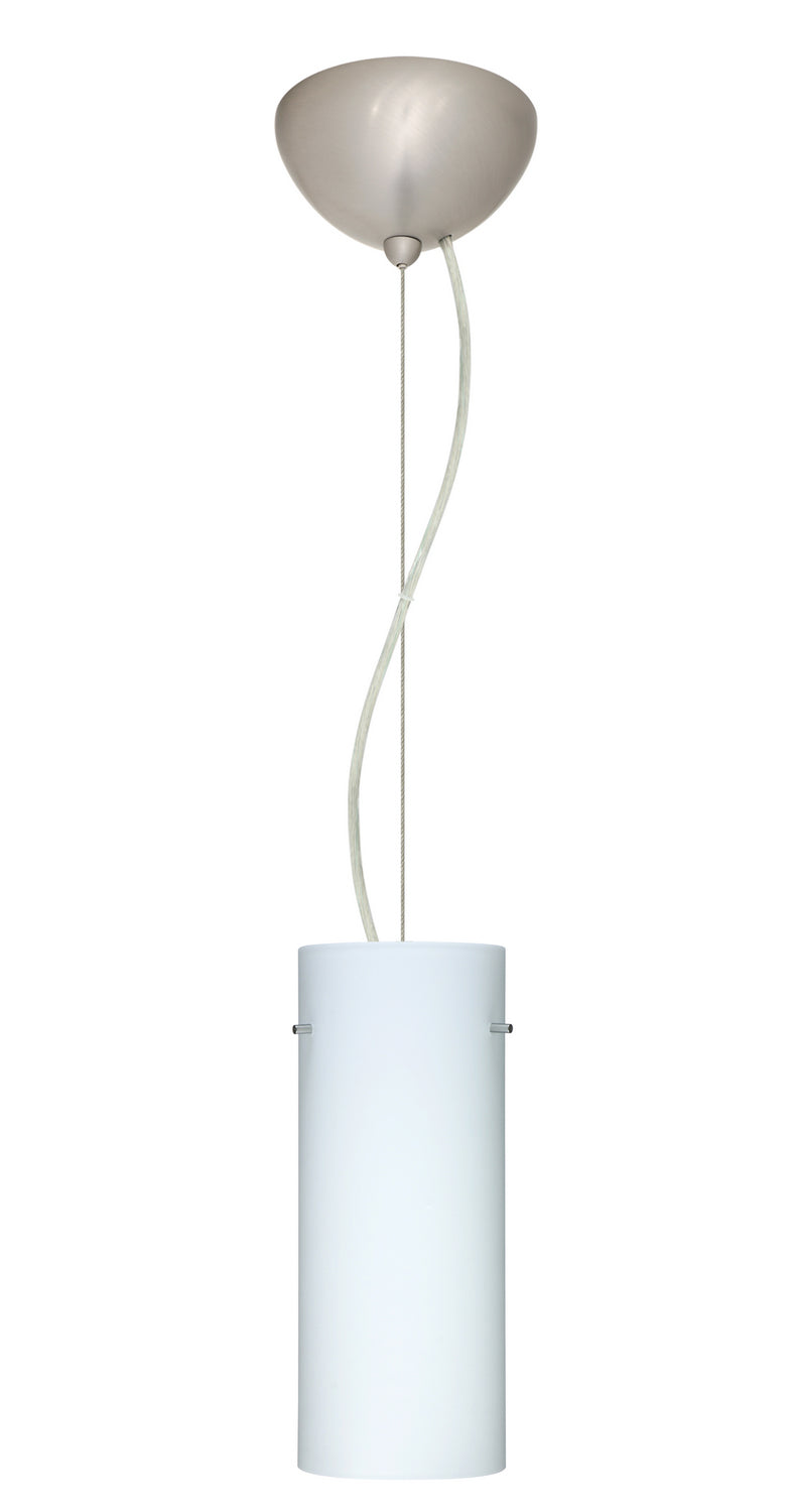 Besa 1KX-412307-LED-SN One Light Pendant, Satin Nickel