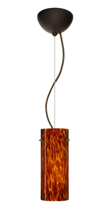 Besa 1KX-412318-LED-BR One Light Pendant, Bronze