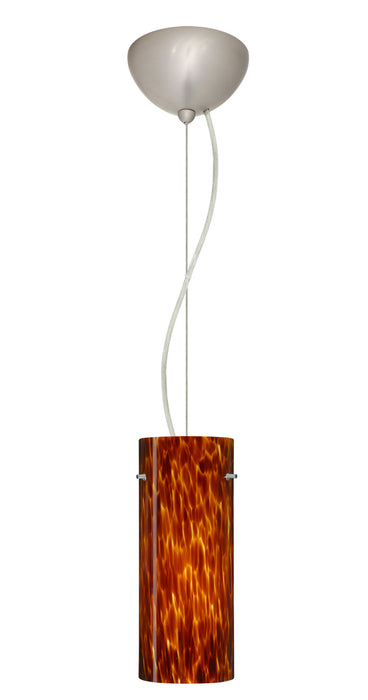 Besa 1KX-412318-LED-SN One Light Pendant, Satin Nickel