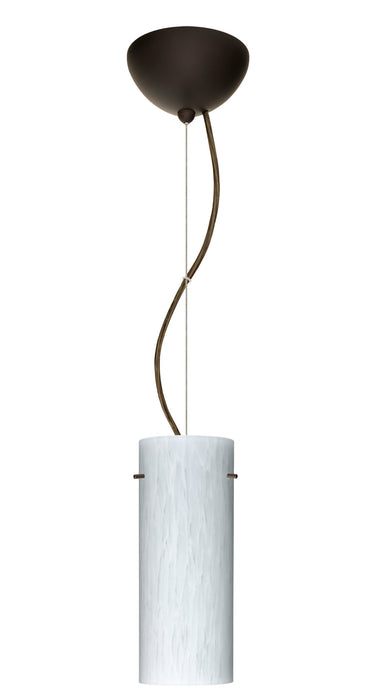 Besa 1KX-412319-LED-BR One Light Pendant, Bronze