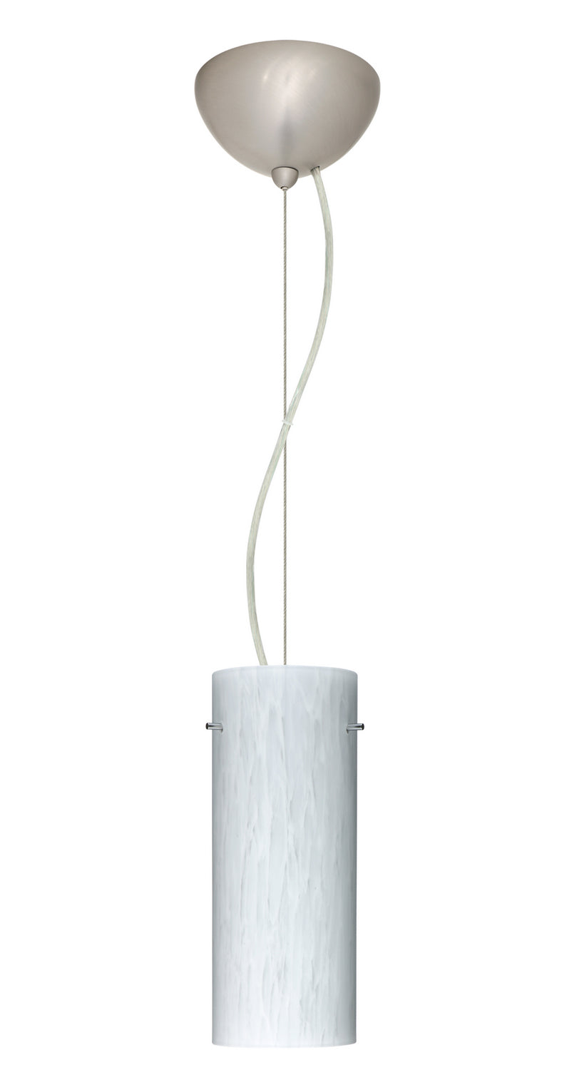 Besa 1KX-412319-LED-SN One Light Pendant, Satin Nickel