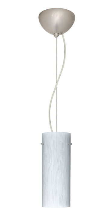 Besa 1KX-412319-LED-SN One Light Pendant, Satin Nickel