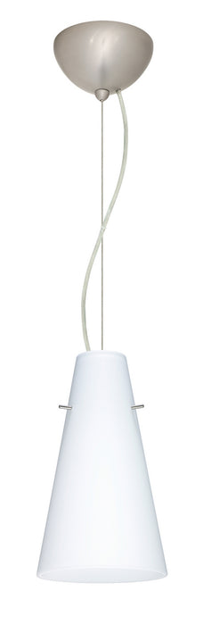 Besa 1KX-412407-LED-SN One Light Pendant, Satin Nickel