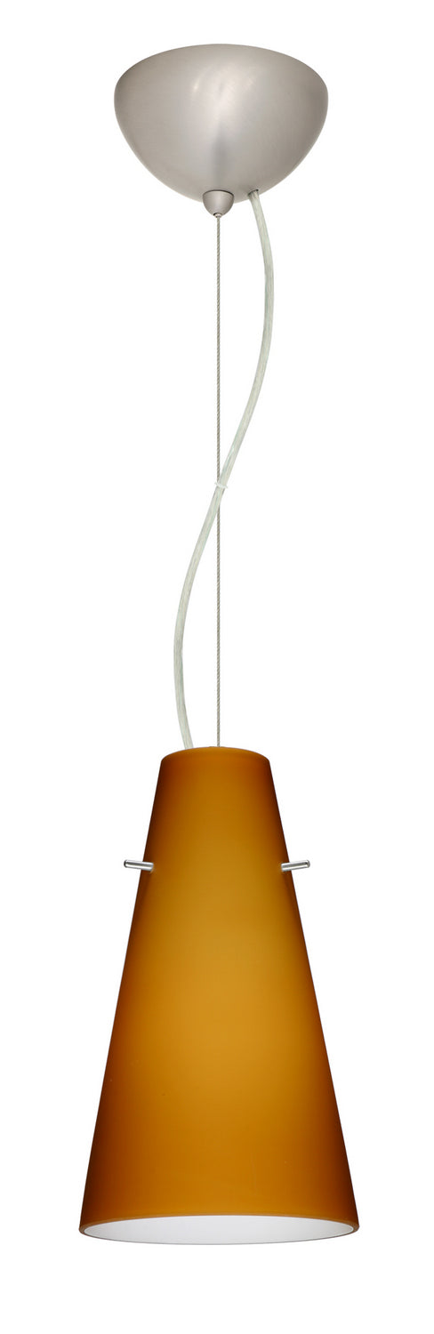 Besa 1KX-412480-LED-SN One Light Pendant, Satin Nickel