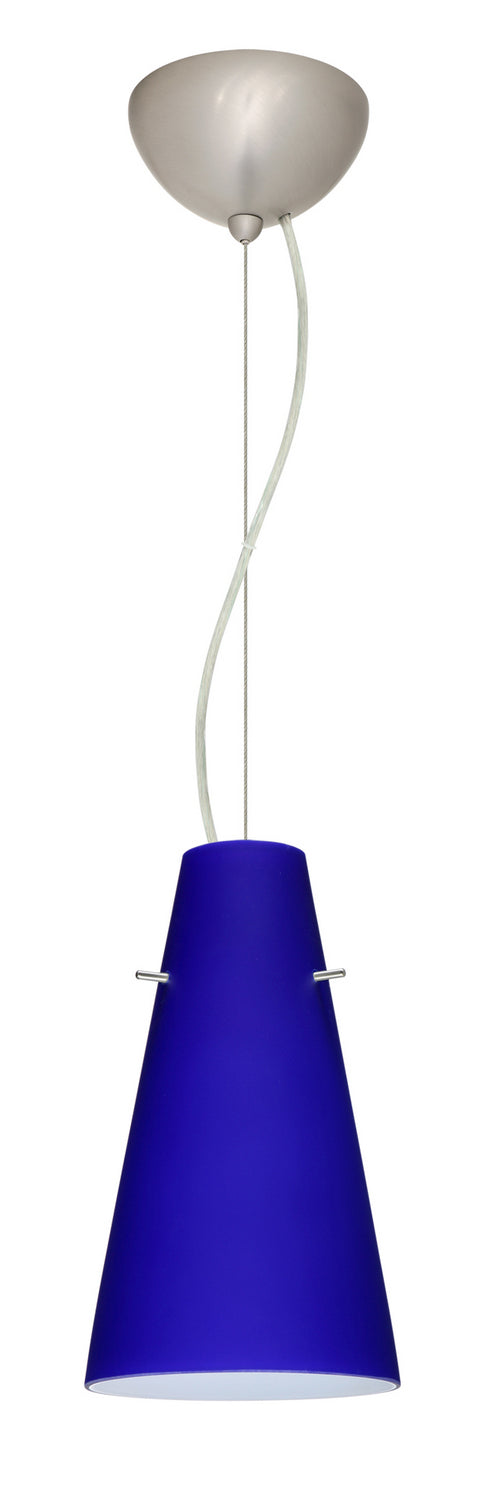 Besa 1KX-4124CM-LED-SN One Light Pendant, Satin Nickel