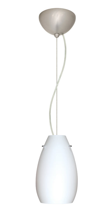 Besa 1KX-412607-LED-SN One Light Pendant, Satin Nickel