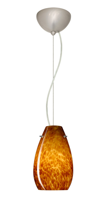 Besa 1KX-412618-LED-SN One Light Pendant, Satin Nickel