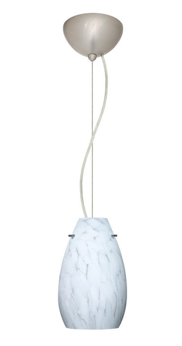 Besa 1KX-412619-LED-SN One Light Pendant, Satin Nickel