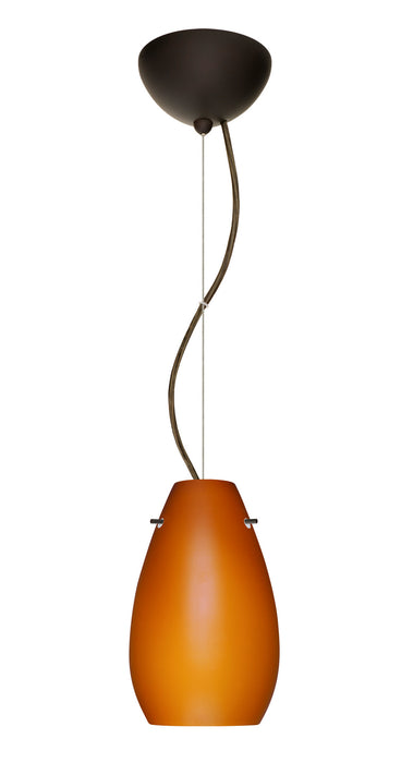Besa 1KX-412680-LED-BR One Light Pendant, Bronze