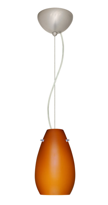Besa 1KX-412680-LED-SN One Light Pendant, Satin Nickel