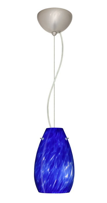 Besa 1KX-412686-LED-SN One Light Pendant, Satin Nickel
