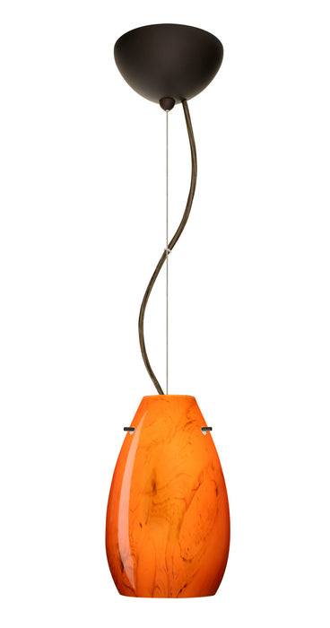 Besa 1KX-4126HB-LED-BR One Light Pendant, Bronze