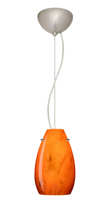 Besa 1KX-4126HB-LED-SN One Light Pendant, Satin Nickel