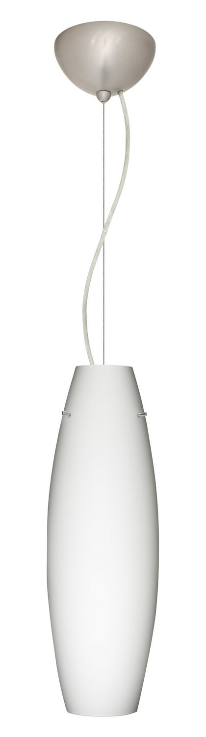 Besa 1KX-412707-LED-SN One Light Pendant, Satin Nickel