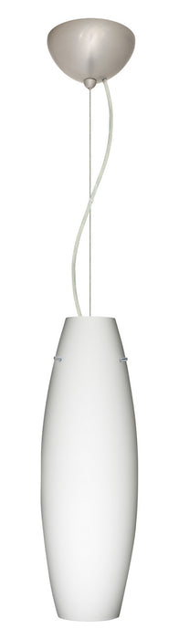 Besa 1KX-412707-LED-SN One Light Pendant, Satin Nickel
