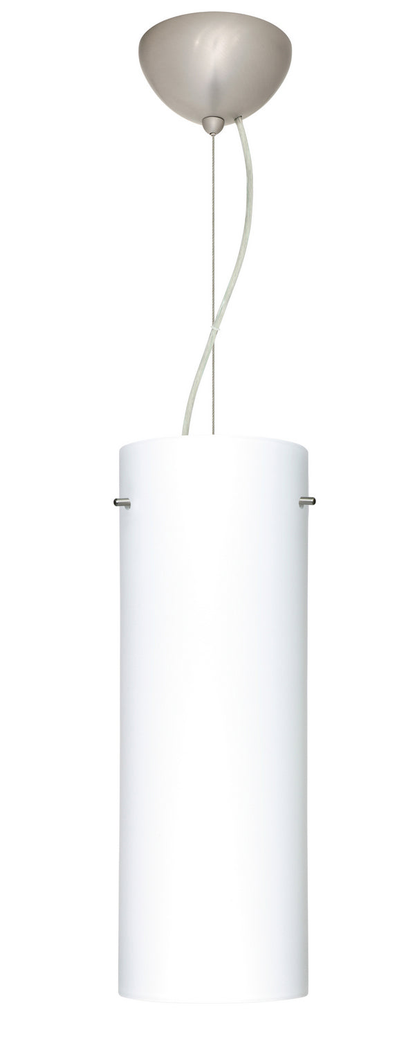 Besa 1KX-412807-LED-SN One Light Pendant, Satin Nickel