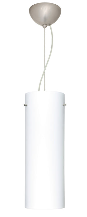 Besa 1KX-412807-LED-SN One Light Pendant, Satin Nickel