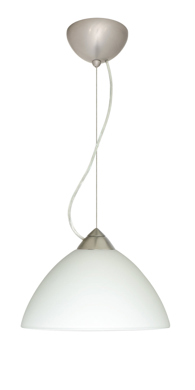 Besa 1KX-420107-LED-SN One Light Pendant, Satin Nickel