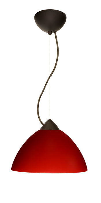 Besa 1KX-420131-LED-BR One Light Pendant, Bronze