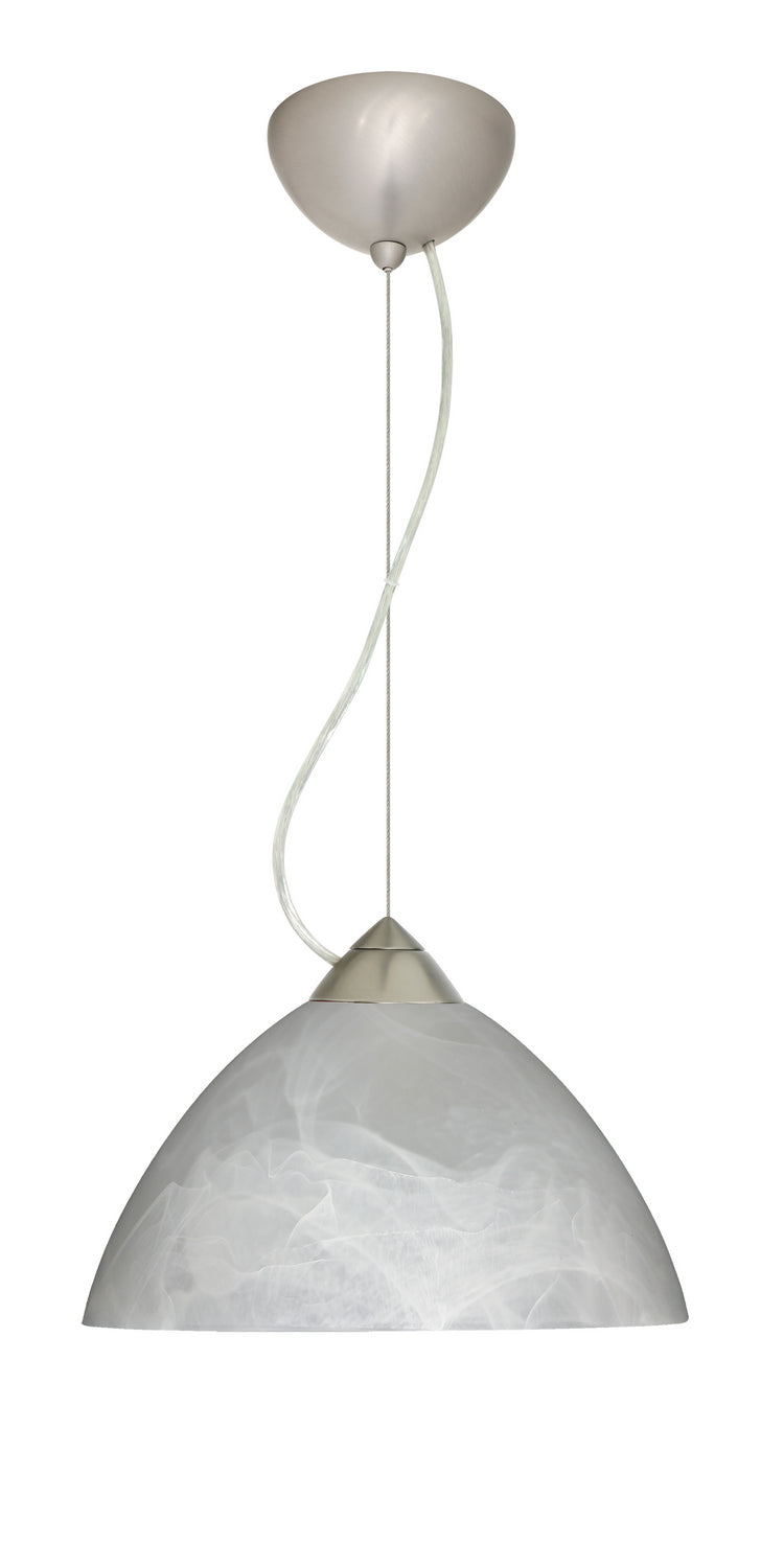 Besa 1KX-420152-LED-SN One Light Pendant, Satin Nickel