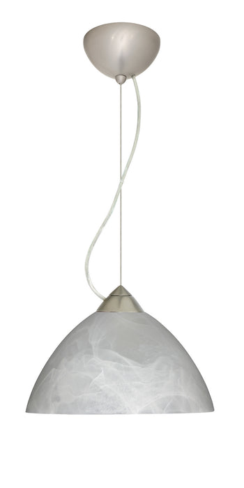 Besa 1KX-420152-LED-SN One Light Pendant, Satin Nickel
