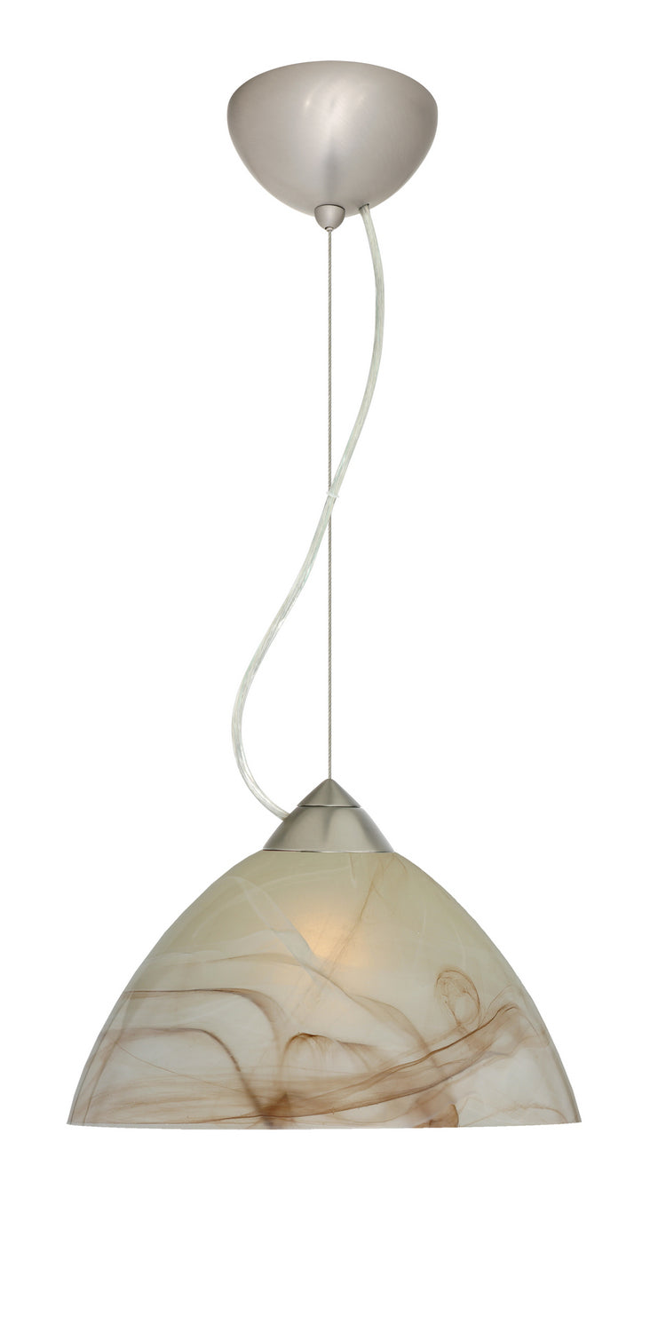 Besa 1KX-420183-LED-SN One Light Pendant, Satin Nickel