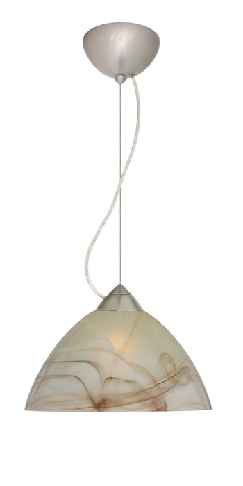 Besa 1KX-420183-LED-SN One Light Pendant, Satin Nickel