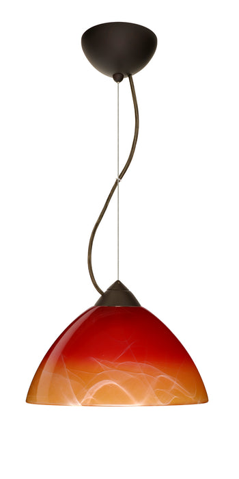Besa 1KX-4201SL-LED-BR One Light Pendant, Bronze