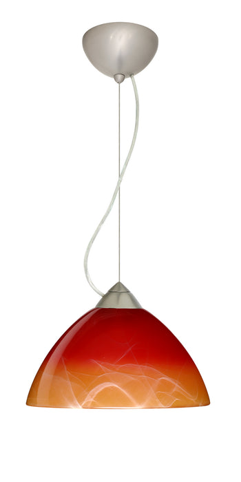 Besa 1KX-4201SL-LED-SN One Light Pendant, Satin Nickel